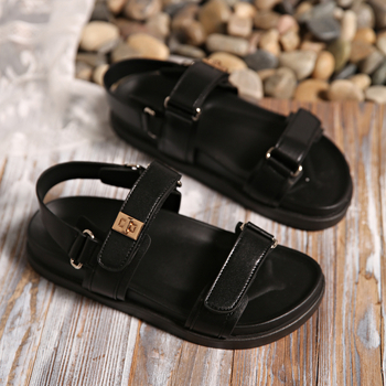 Γυναικείες πλατφορμες σανδάλια — PU επάνω, PU εσωτερικό, καουτσούκ σόλα, στρογγυλός δάκτυλος, Velcro κλείσιμο