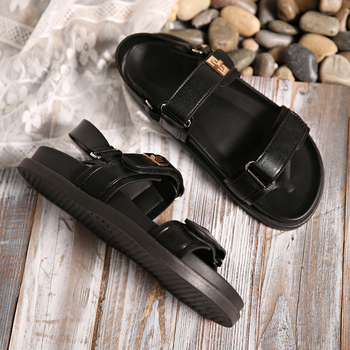 Γυναικείες πλατφορμες σανδάλια — PU επάνω, PU εσωτερικό, καουτσούκ σόλα, στρογγυλός δάκτυλος, Velcro κλείσιμο