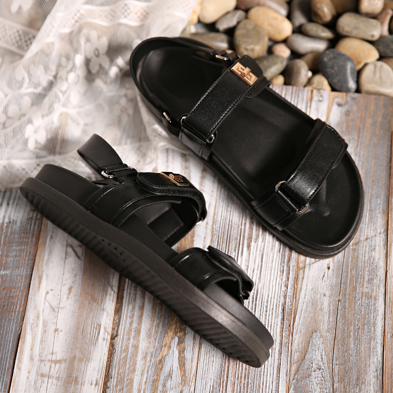 Γυναικείες πλατφορμες σανδάλια — PU επάνω, PU εσωτερικό, καουτσούκ σόλα, στρογγυλός δάκτυλος, Velcro κλείσιμο