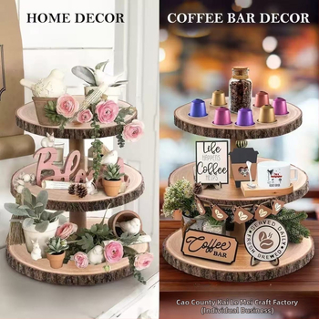 Višeslojni drveni stalak za tortu – ručna izrada od Paulownia, masivno drvo, porijeklo Šandong