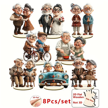 2D ravna – 8-dijelni akrilni auto viseći ukras – minimalistički stil s Kitty/Snoopy motivom