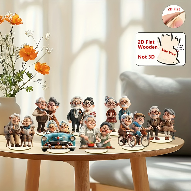 2D ravna – 8-dijelni akrilni auto viseći ukras – minimalistički stil s Kitty/Snoopy motivom