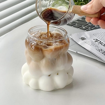 Šalica za kavu s držalom — otporna na visoke temperature, staklo od visokog borosilikata, dizajn nadahnut grožđem