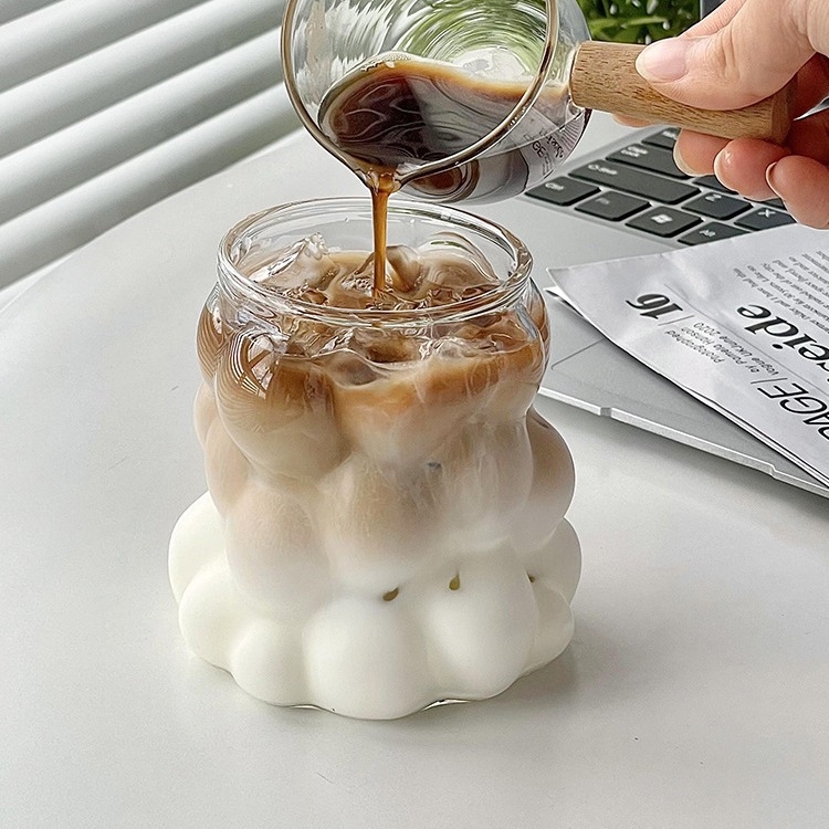 Šalica za kavu s držalom — otporna na visoke temperature, staklo od visokog borosilikata, dizajn nadahnut grožđem