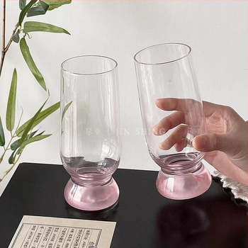 Staklena čaša, cilindričnog oblika sa slamkom, kineskog stila, ledeni uzorak, mogućnost tiska loga