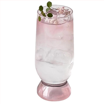 Staklena čaša, cilindričnog oblika sa slamkom, kineskog stila, ledeni uzorak, mogućnost tiska loga