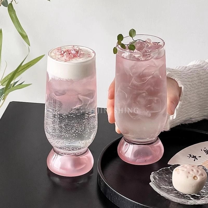 Staklena čaša, cilindričnog oblika sa slamkom, kineskog stila, ledeni uzorak, mogućnost tiska loga