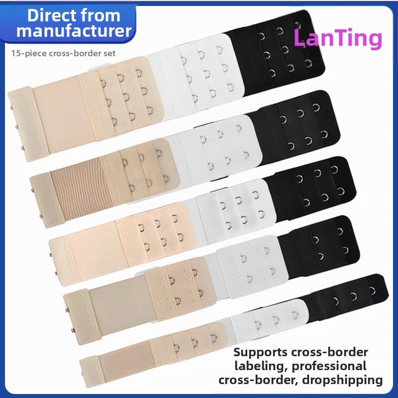 Branting комплект закопчалки за сутиен – полиестер, еластичен удължител за закопчаване, метална декорация, произход Шантоу