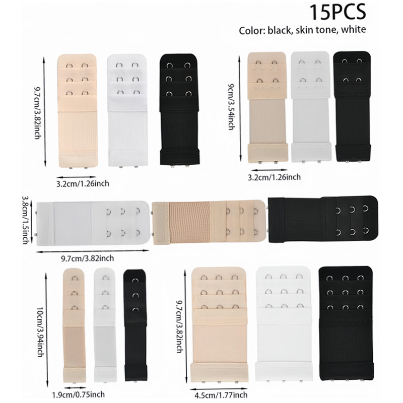 Branting комплект закопчалки за сутиен – полиестер, еластичен удължител за закопчаване, метална декорация, произход Шантоу