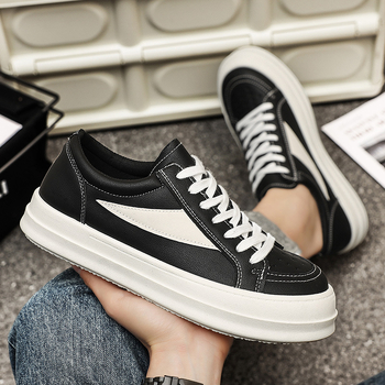 Vīriešu kedas no mākslīgās ādas, zemā augšdaļa, šņorēšana, PVC zole