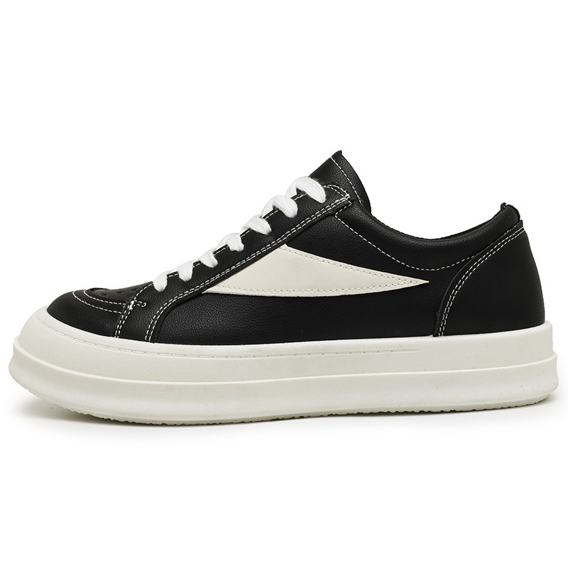 Vīriešu kedas no mākslīgās ādas, zemā augšdaļa, šņorēšana, PVC zole