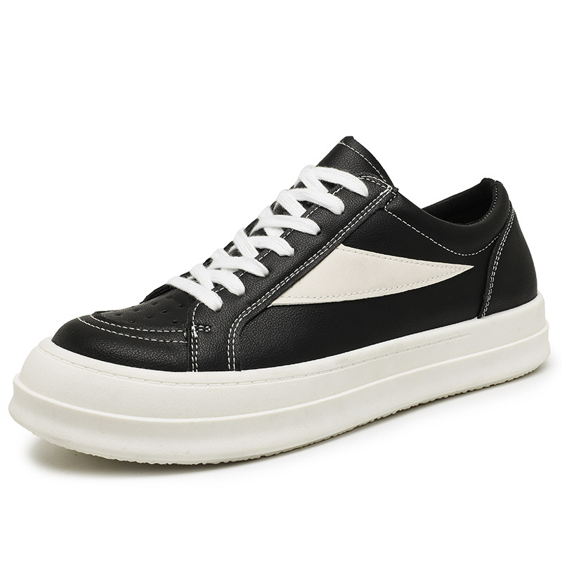 Vīriešu kedas no mākslīgās ādas, zemā augšdaļa, šņorēšana, PVC zole