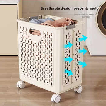 Κάδος βρώμικων ρούχων από PP, αναδιπλούμενος, για οικιακή χρήση