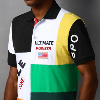 Pamut polo rövid ujjú, bő szabású, hímzéssel.