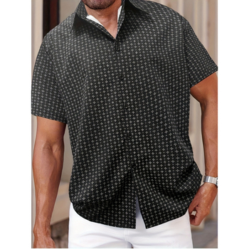 Slim-fit košulja s gumbima, 3/4 rukav, ovratnik s preklopom, fleece podstava