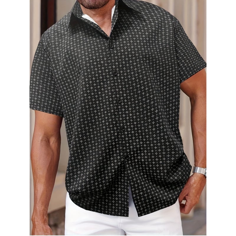 Slim-fit košulja s gumbima, 3/4 rukav, ovratnik s preklopom, fleece podstava