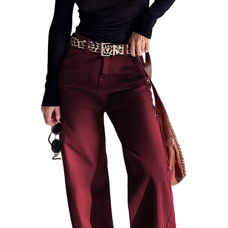 Traperice visokog struka, s blagim zvonastim krojem, s više džepova, pamuk-elastan