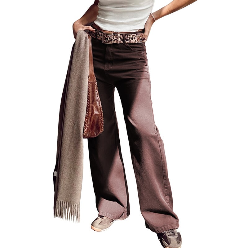 Traperice visokog struka, s blagim zvonastim krojem, s više džepova, pamuk-elastan