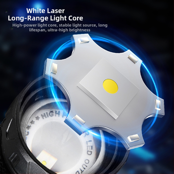 Daudzfunkcionāla LED laterna ar COB sānu apgaismojumu, 10W, 1200mAh akumulators, 360° rotācija, manuāla uzlāde