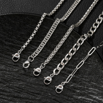 Комплект от 8 гривни от неръждаема стомана, унисекс, геометрична форма, полирани, артикул 202507B3, зима 2025