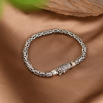 Мъжка гривна във винтидж стил с медно тяло, електроплатиране и закопчалка тип катинар