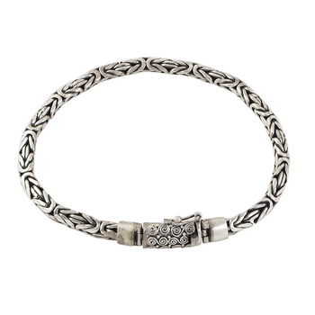 Мъжка гривна във винтидж стил с медно тяло, електроплатиране и закопчалка тип катинар