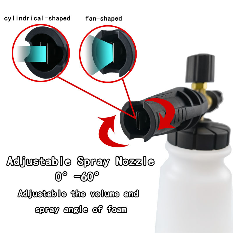 Пистолет за измиване на автомобили с пяна и високо налягане, 5000 PSI, глава на пистолета мед и алуминий, дръжка мед и алуминий, подходящ за измиване на автомобили