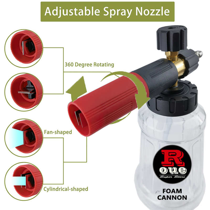 Пистолет за измиване на автомобили с пяна и високо налягане, 5000 PSI, глава на пистолета мед и алуминий, дръжка мед и алуминий, подходящ за измиване на автомобили