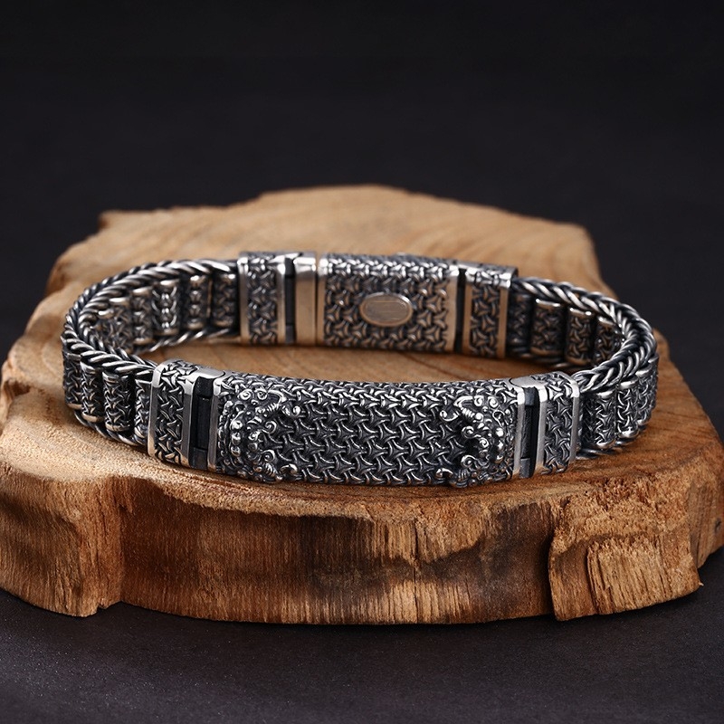 Медна гривна, електроплакирана, унисекс ретро дизайн с карикатурни персонажи, литературно ретро стил