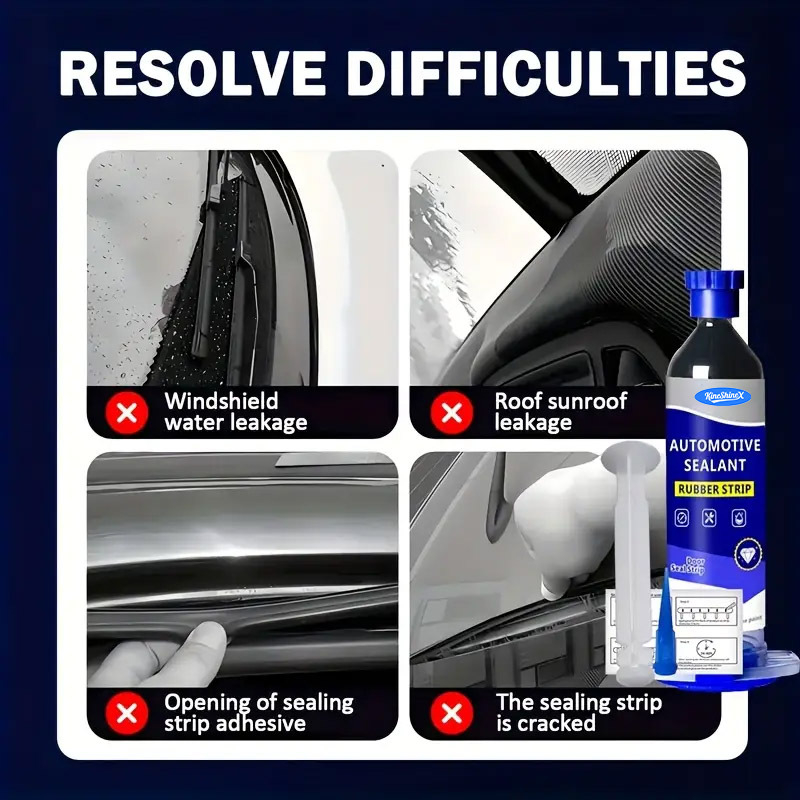 Kineshinex автомобилен уплътнител с бързо втвърдяване за уплътнения на врати, прозорци и покриви – водонепропусклив, устойчив на високи температури