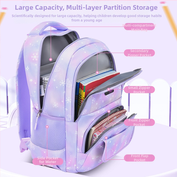 Geantă de școală unisex 3-în-1 (rucsac, geantă pentru prânz, penar) Diamond model - Oxford, impermeabilă, rezistentă la uzură, căptușeală din Poliester, stil casual pentru elevi 5–6