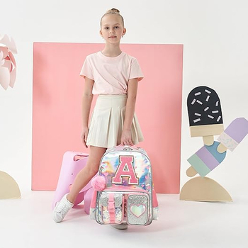 Унисекс раница от PU кожа с буквен принт, лека за ежедневна употреба, затваряне с цип, двойни презрамки, вместимост под 20 л, вътрешен джоб с цип