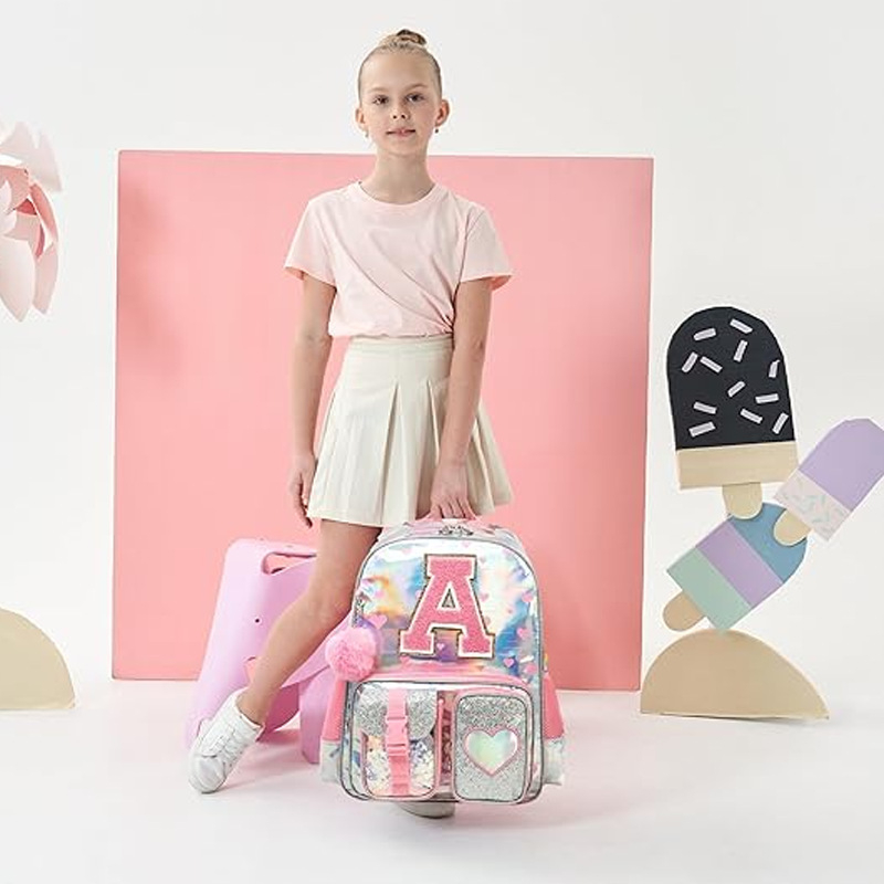 Унисекс раница от PU кожа с буквен принт, лека за ежедневна употреба, затваряне с цип, двойни презрамки, вместимост под 20 л, вътрешен джоб с цип