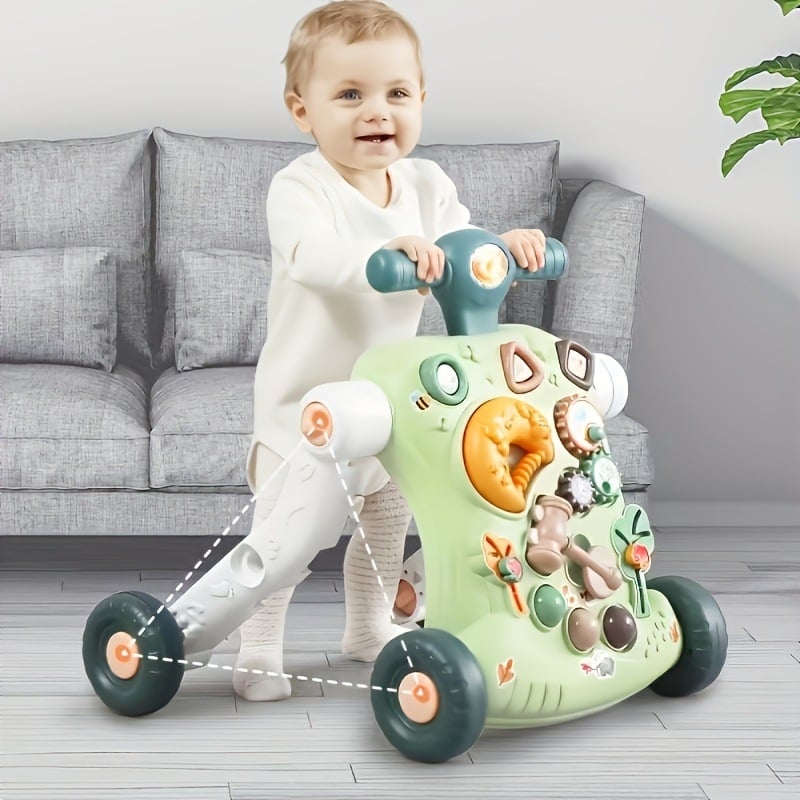 Bērnu staigulītis 0–3 gadiem, plastmasas konstrukcija, mācīšanās staigāt ar prevrāšanās aizsardzības dizainu