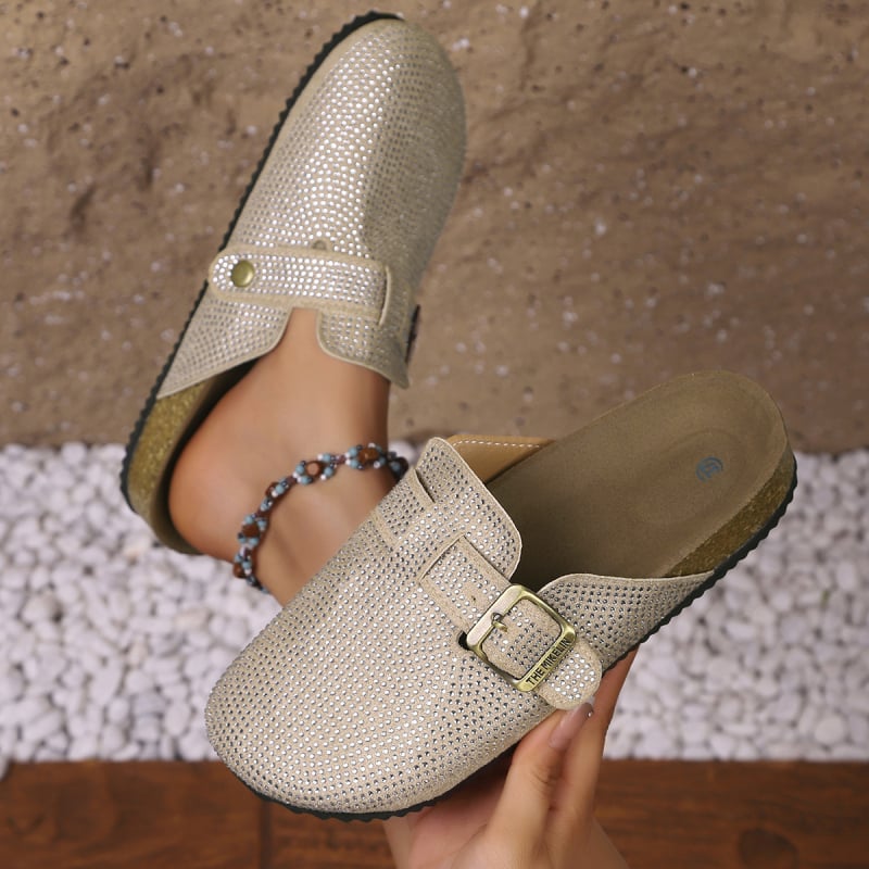 Naise slip-on kingad, lame talla, PU ülaosa, kummist talla, ümmargune varvas, Korea stiil, libisemiskindlad