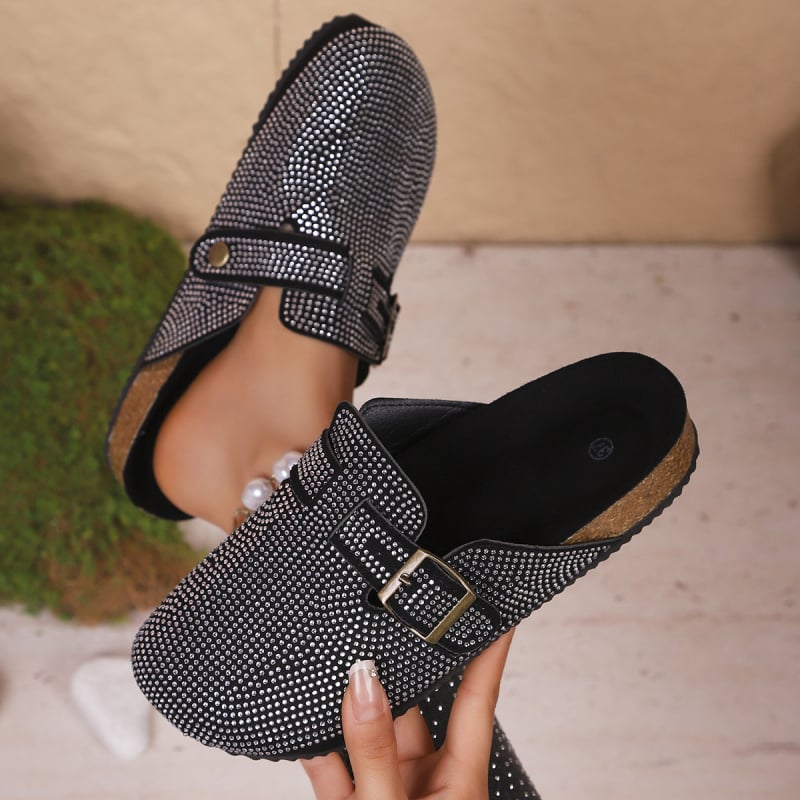 Naise slip-on kingad, lame talla, PU ülaosa, kummist talla, ümmargune varvas, Korea stiil, libisemiskindlad