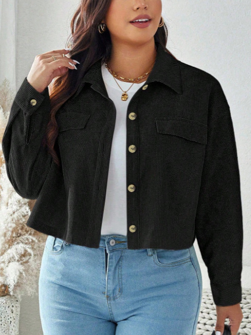 Naiste korduroy jakk ruudustiku/mustriga, pikad varrukad, rippuv kaelus, ees nupudud, 95% polüester