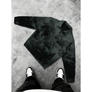 Meeste trükiga jakker lukuga, pikad varrukad, Slim fit, paks Lycra materjal