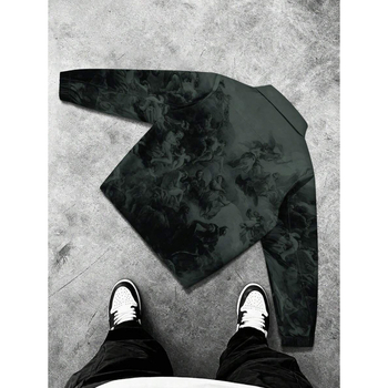 Meeste trükiga jakker lukuga, pikad varrukad, Slim fit, paks Lycra materjal