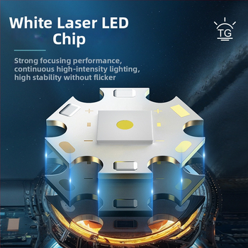 LED taskulamp reguleeritava teleskoopzoomiga, Type-C laadimine, 18650 1200mAh aku, 10W, ulatus üle 500 m