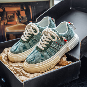 Vīriešu kedas - PU augšdaļa, gumijas zole, zems profils, šņorēšana, apaļa purns