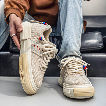 Vīriešu kedas - PU augšdaļa, gumijas zole, zems profils, šņorēšana, apaļa purns