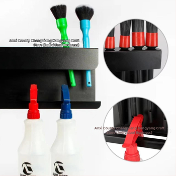 Kahe-korruseline süsinikterasest riiul auto pesemisharjade jaoks, laua pealne hoiustamine, kruviga kinnitamine