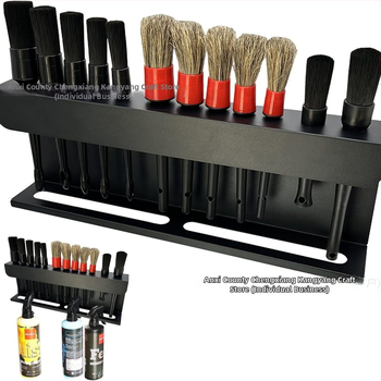 Kahe-korruseline süsinikterasest riiul auto pesemisharjade jaoks, laua pealne hoiustamine, kruviga kinnitamine