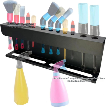 Kahe-korruseline süsinikterasest riiul auto pesemisharjade jaoks, laua pealne hoiustamine, kruviga kinnitamine