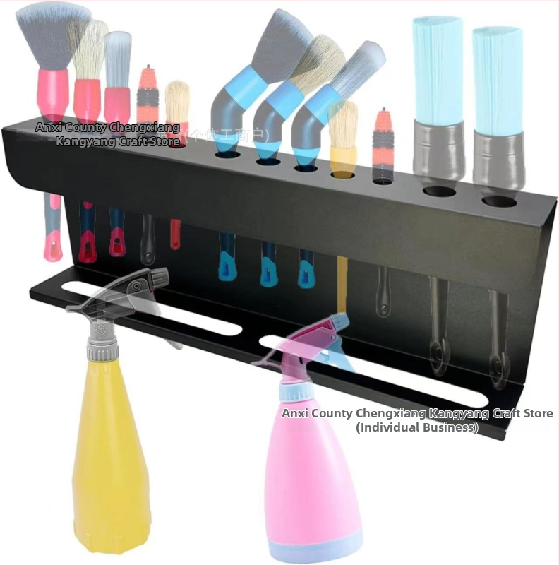 Kahe-korruseline süsinikterasest riiul auto pesemisharjade jaoks, laua pealne hoiustamine, kruviga kinnitamine