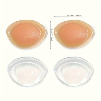 Silikoonist rinnatäidised pesu jaoks – tõstvad, õmblusteta, hingavad, nähtamatud; läbipaistev läige; niblikaitse kuju: ümmargune; regulaarne paksus