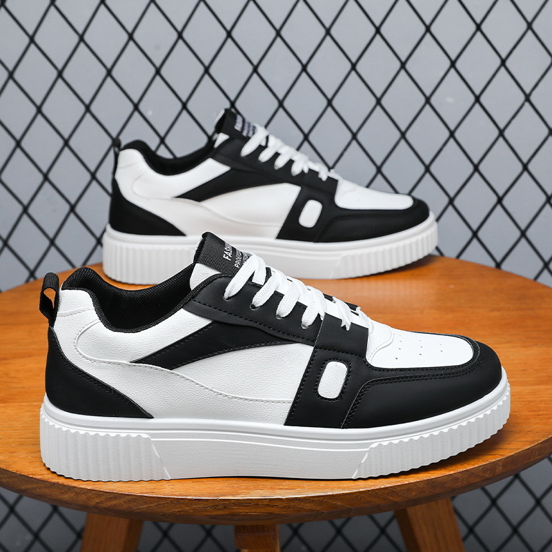 Zemās PU ikdienas skate kurpes, elpojošas un vieglas, pretslīdēšanai, ar šņorēm, apaļš pirksts, PVC zole