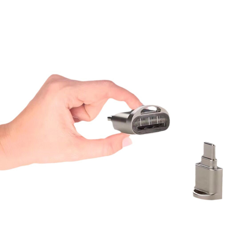 USB-C OTG TF mälukaardi lugeja mobiiltelefonide ja tahvelarvutite jaoks — USB 2.0, Type-C, TF tugi, väline paigaldus