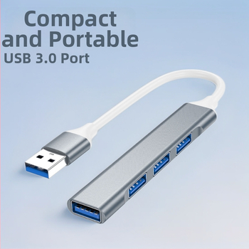 USB-C hub 1–4 portidega, USB 3.0, 5 Gbps andmeedastuskiirus, ilma väline toiteallikata